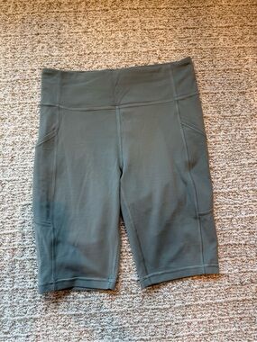 lululemon athletica Olive Green High-Rise Bike Shorts with Pockets